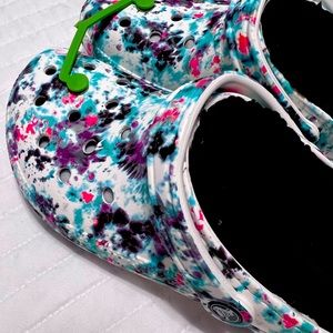 Fleece Lined Tie Dye Paint Splatter Crocs